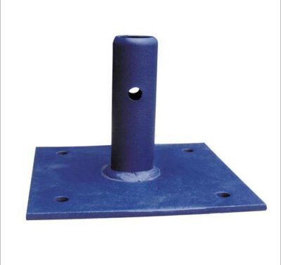 UNIVERSAL Heavy-Duty Scaffolding Base Plate, 150mm x 150mm Square Base, Reinforced Welded Spigot, Blue Powder-Coated Finish.